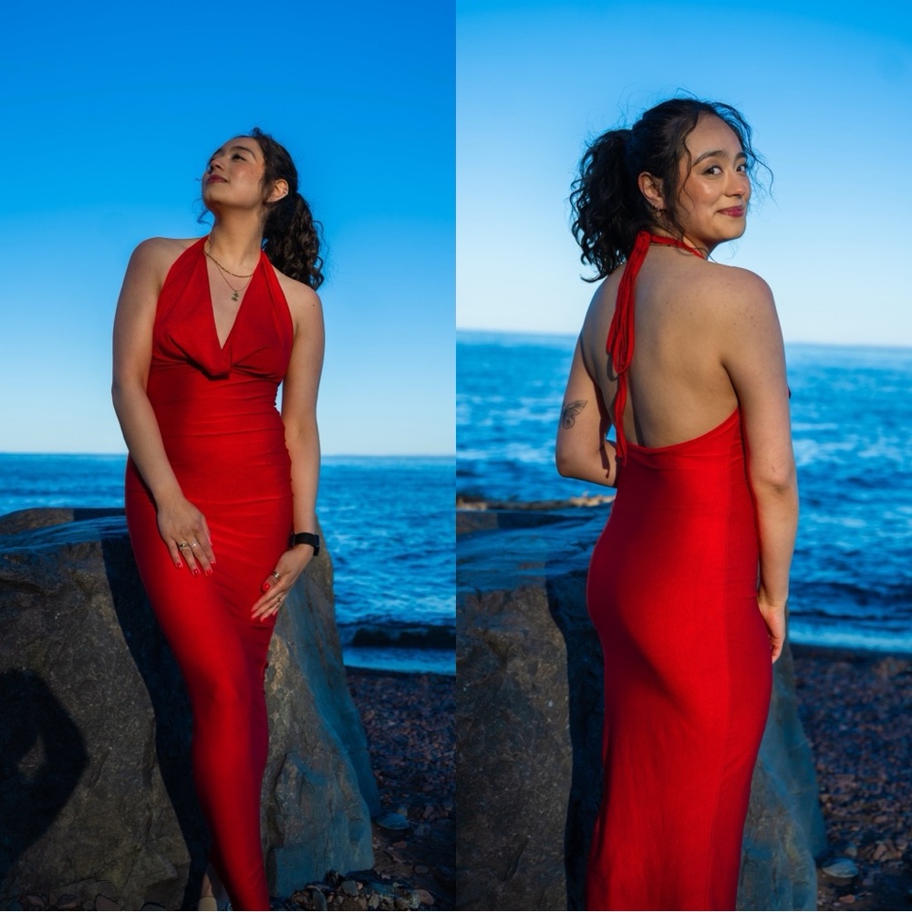 Windsor Vibrant Red Halter Dress